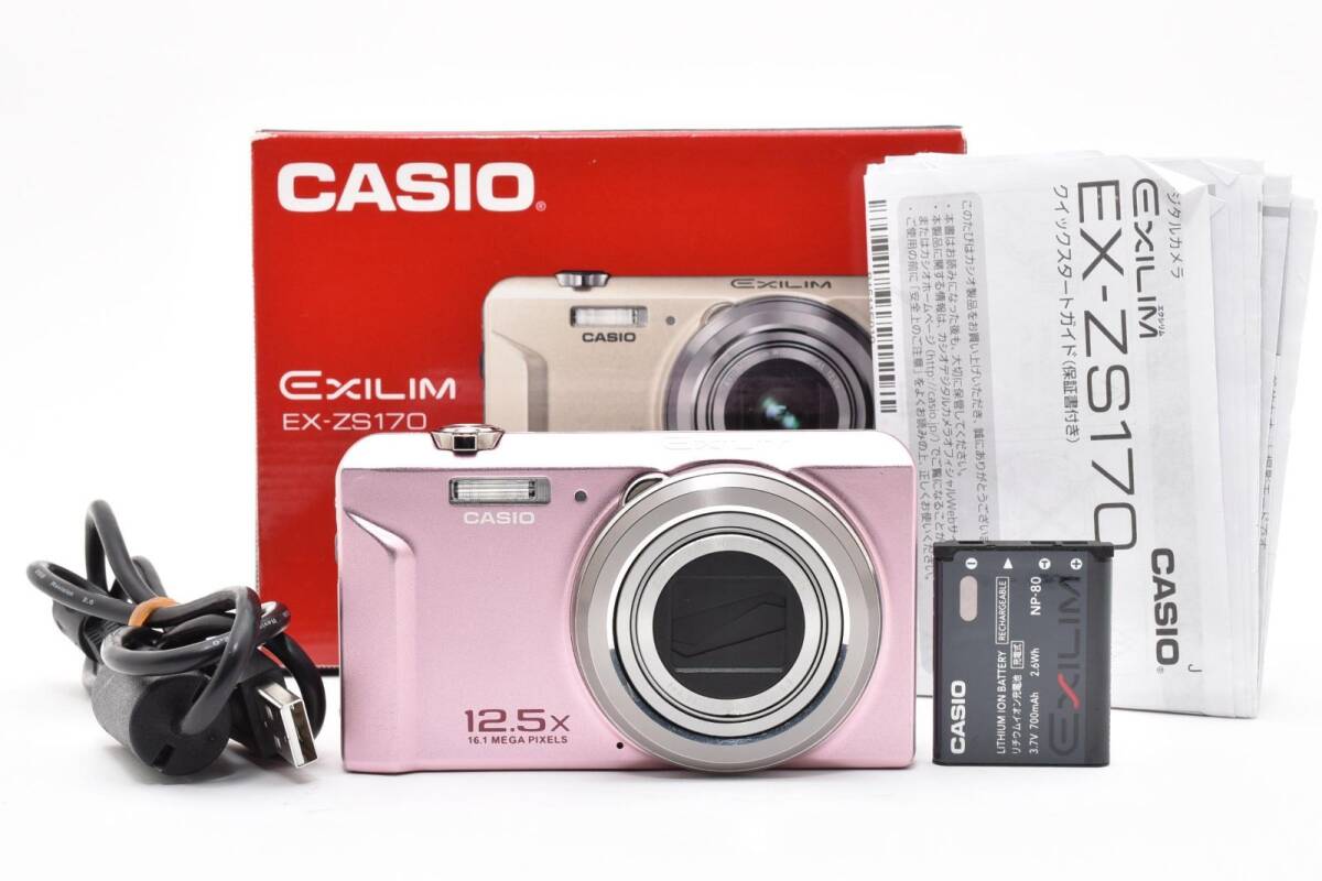 ★良品★カシオ CASIO EXILIM EX-ZS170 ピンク コンデジ #BE016-2/5141 ★