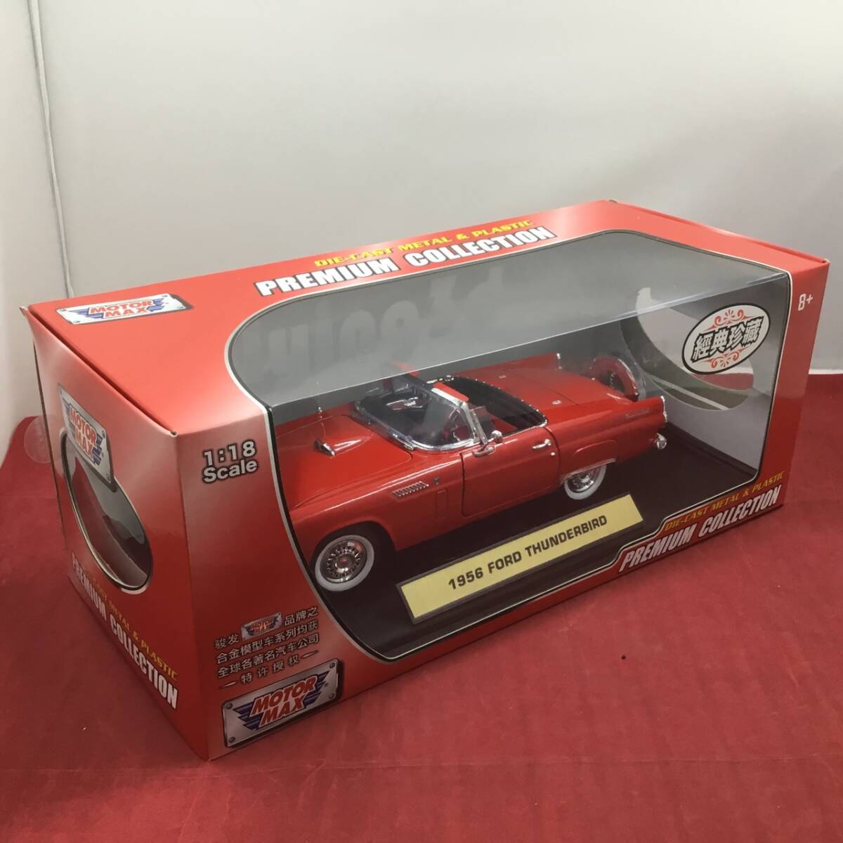 MOTOR MAX モーターマックス 1/18 Premium Collection 1956 Ford Thunderbird フォードサンダーバード レッド ネジ欠品 30244 中古品