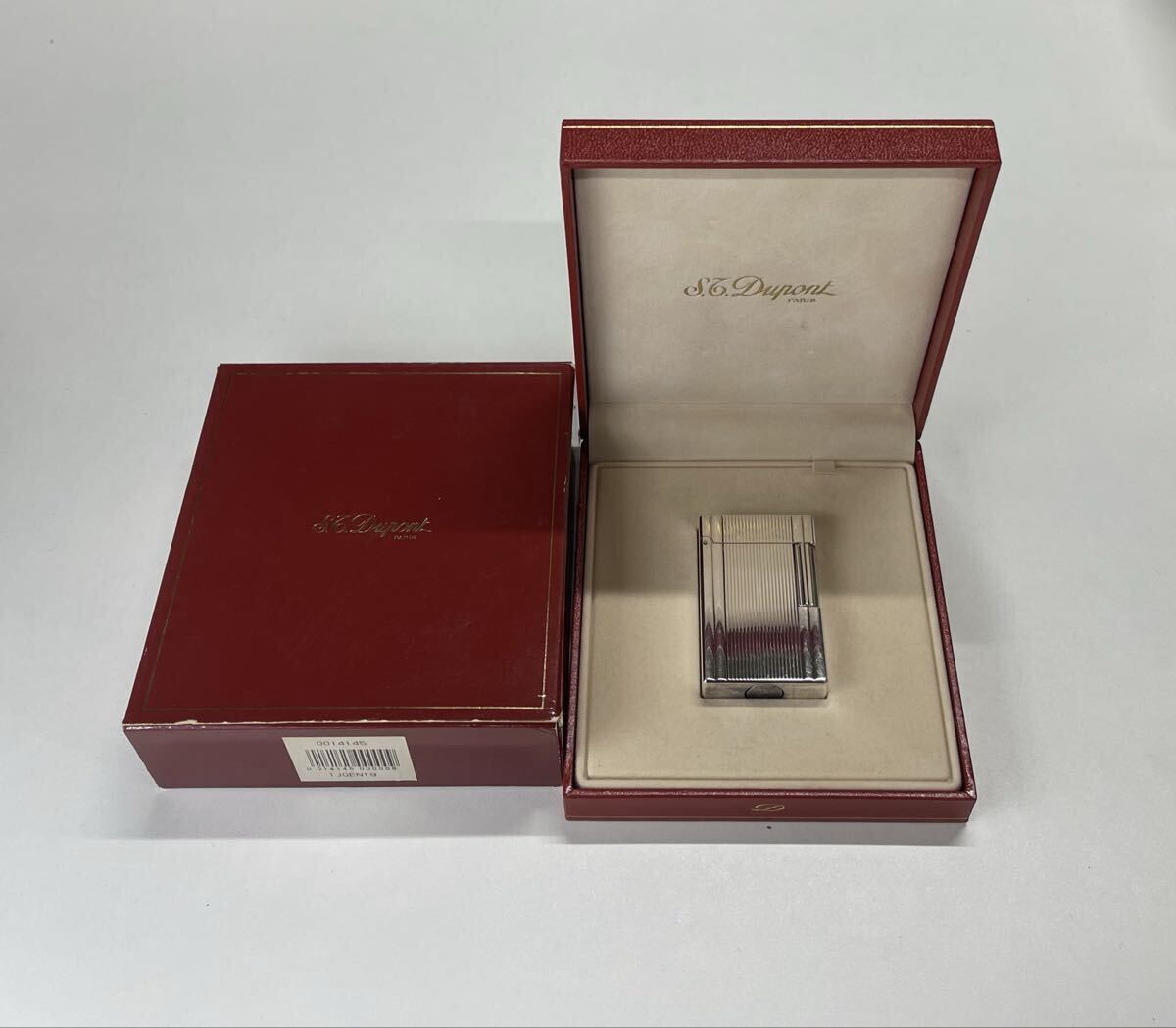 【5Li-4】S.T. Dupont デュポン 着火確認済み 箱付き ガスライター ライター ローラー式 喫煙具 喫煙グッズ シルバーカラー 現状品