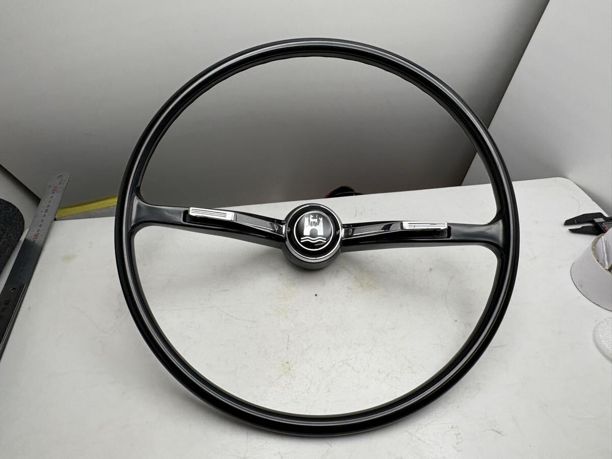 空冷ＶＷ　空冷ワーゲン　空冷ビートル　タイプ１　カルマンギア　タイプ３　純正スタイル　 ステアリング　ブラック　外径約400mm