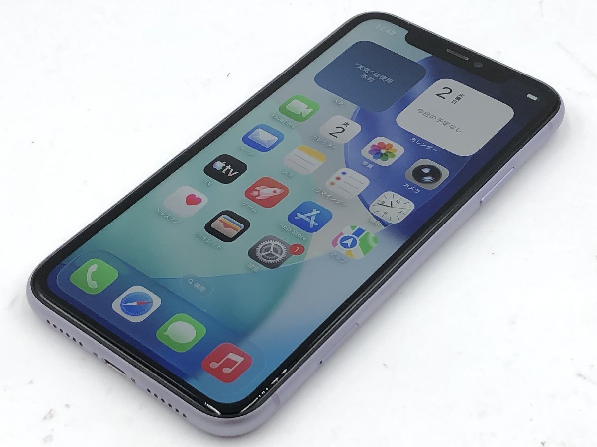 ♪▲【Apple アップル】iPhone 11 64GB docomo ○判定 パープル MWLX2J/A 0603 11