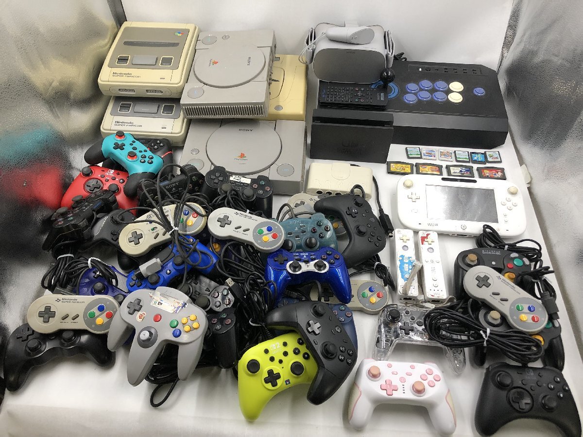 ♪▲ ゲーム機 本体 周辺機器 コントローラー ゲームソフト 掘り出し 大量 箱山 部品取りP 50点セット まとめ売り 0604 22