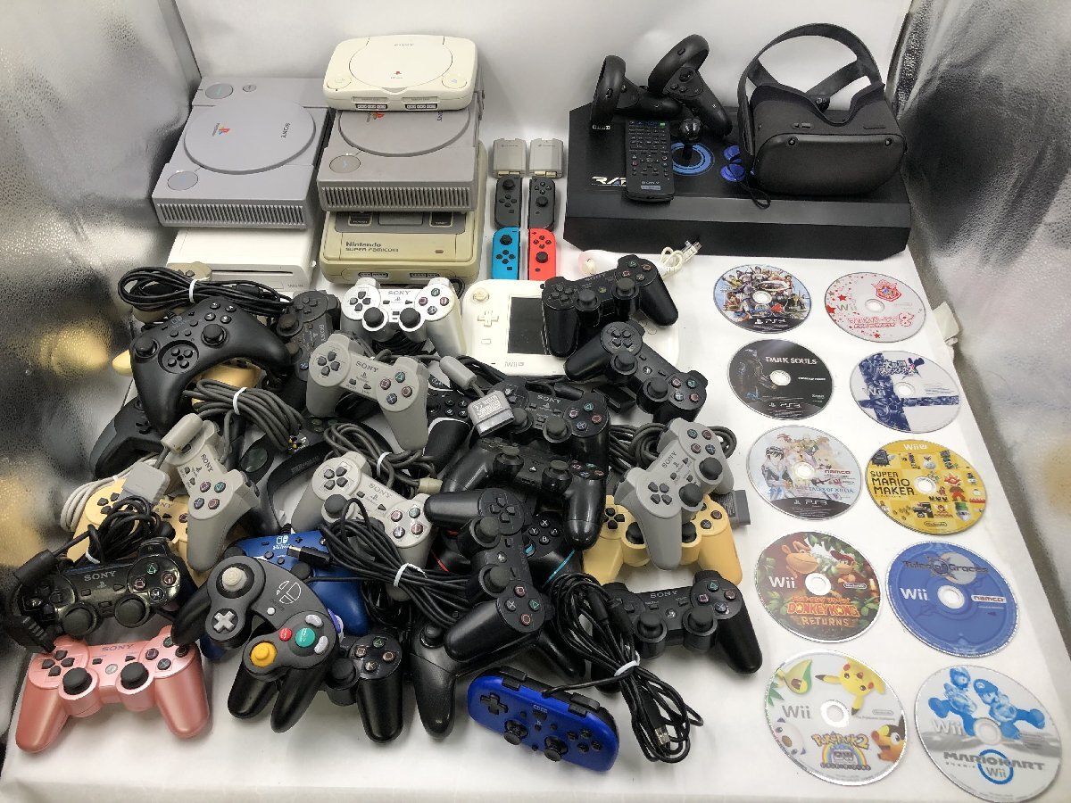 ♪▲ ゲーム機 本体 周辺機器 コントローラー ゲームソフト 掘り出し 大量 箱山 部品取りP 50点セット まとめ売り 0604 22