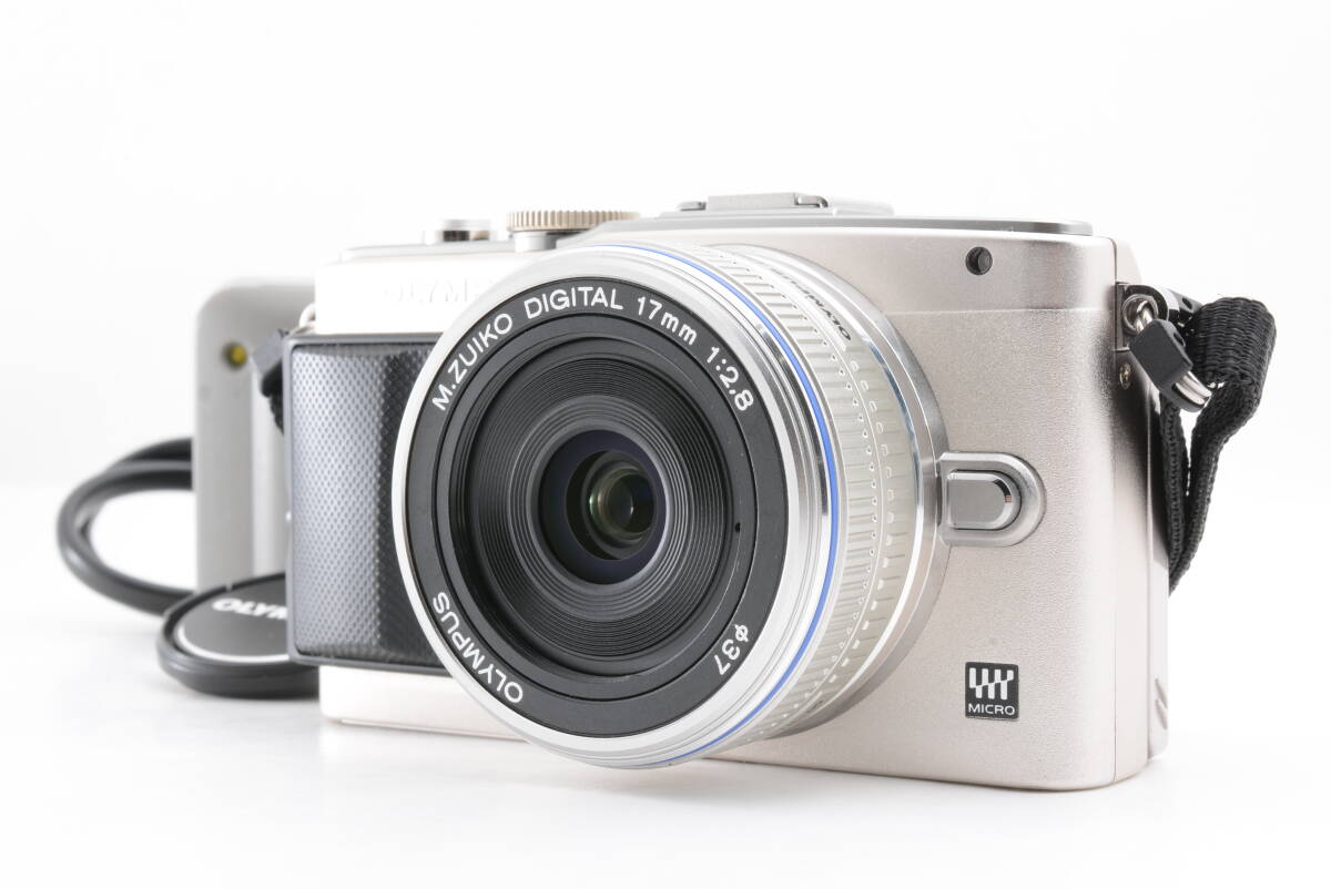 シャッター回数 377回 オリンパス OLYMPUS PEN Lite E-PL5 レンズ M.ZUIKO DIGITAL 17ｍｍ f2.8 ミラーレス一眼カメラ 充電器付 管WW1275