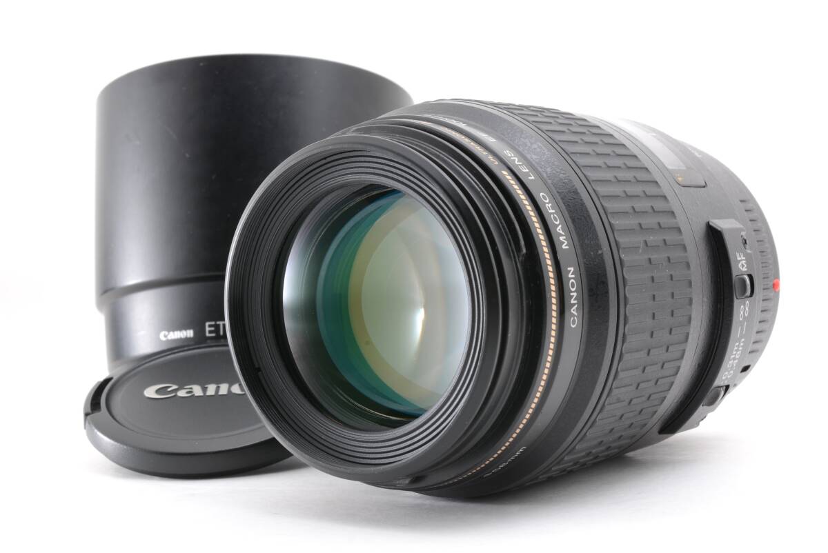 動作品 キャノン Canon MACRO EF 100mm f2.8 USM ウルトラソニック AF 一眼カメラレンズ フード付 管ＷＷ1167