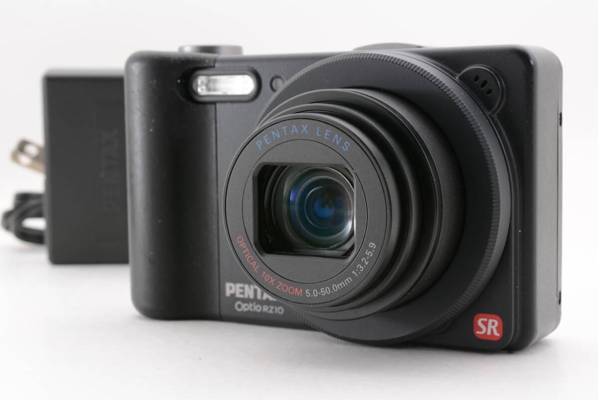 動作品 ペンタックス PENTAX Optio RZ10 オプティオ 黒 ブラック コンパクトデジタルカメラ 充電器付 管R1074
