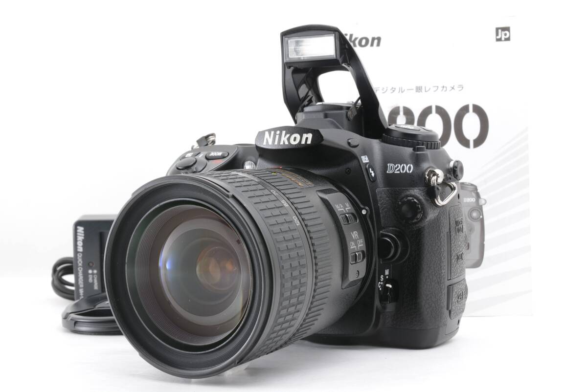 動作品 ニコン Nikon D200 レンズ AF-S NIKKOR 24-120mm f3.5-5.6G ED VR デジタル一眼カメラ 取説 充電器付 管WW1460