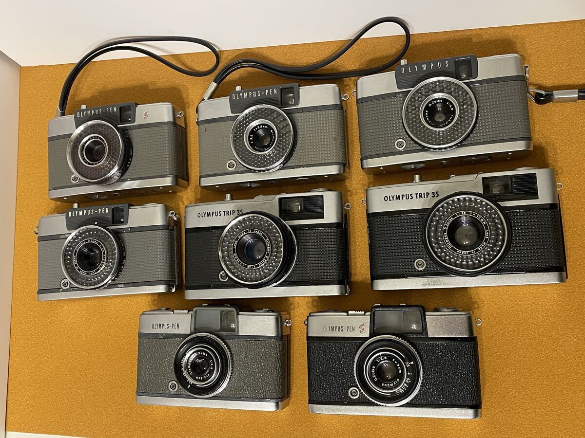 ★ジャンク扱い★ OLYMPUS 8台セット PEN PEN-S EE x2 EE-2 EE-S Trip 35 x2 オリンパス ハーフ カメラ フィルムカメラ