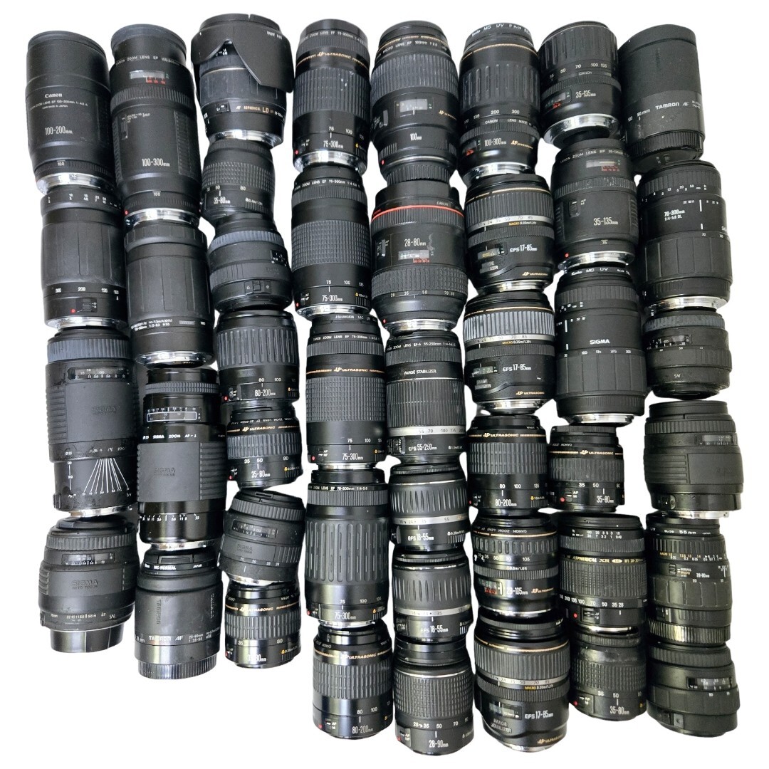 42点まとめ CANON キヤノン 100mm F2.8 75-300mm USM 28-80mm F2.8-4 L EF-S IS 他 AFレンズ EFマウントまとめ まとめて 大量セット J15