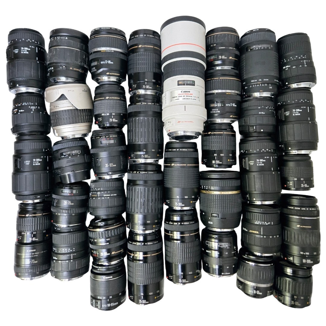 37点まとめ CANON キヤノン 28-105mm 75-300mm USM 300mm F4 L EF-S SIGMA 他 AFレンズ EFマウントまとめ まとめて 大量セット J14
