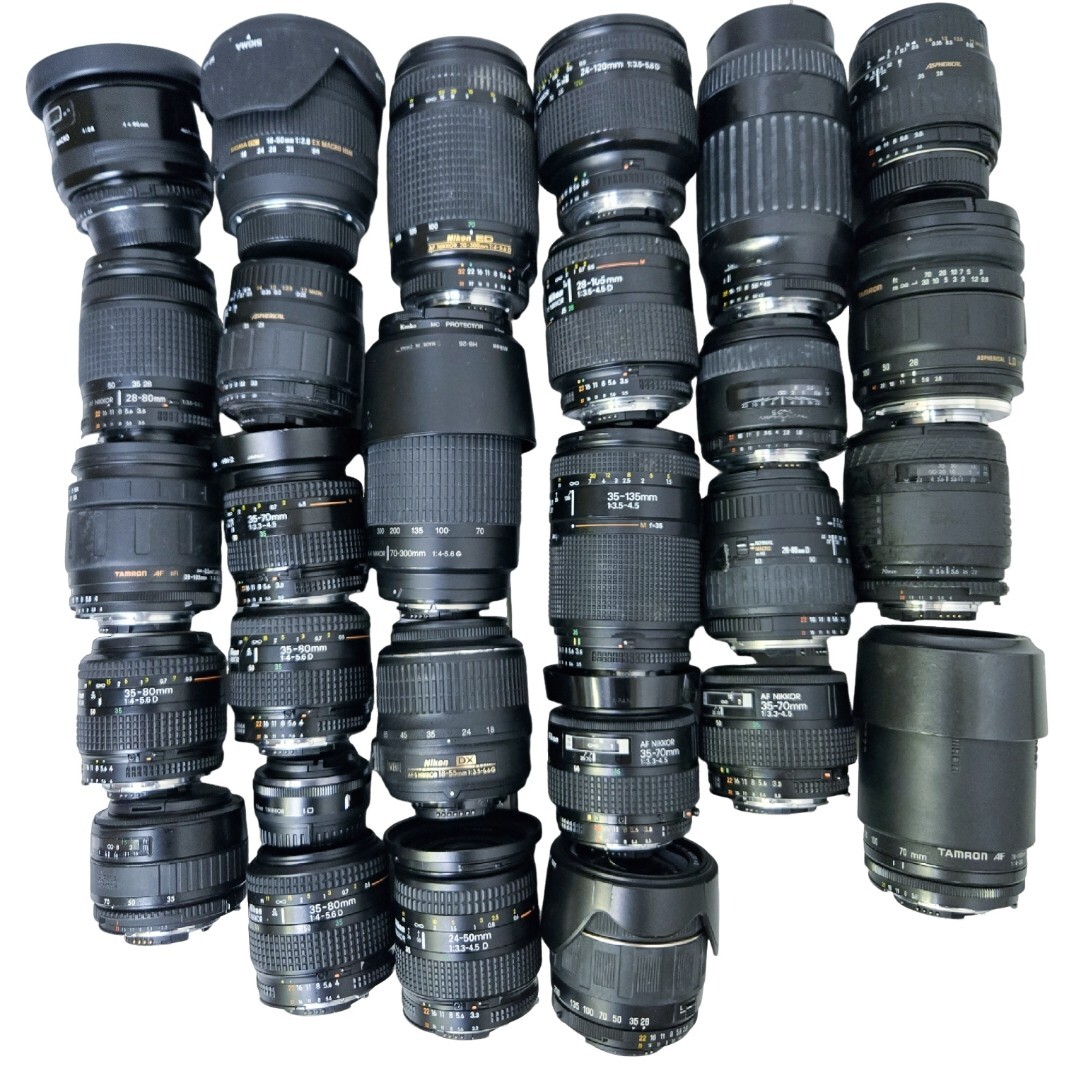 28点まとめ NIKON ニコン 28-105mm 70-300 24-120mm SIGMA 18-50mm HSM 他 AFレンズ まとめ まとめて 大量セット J12