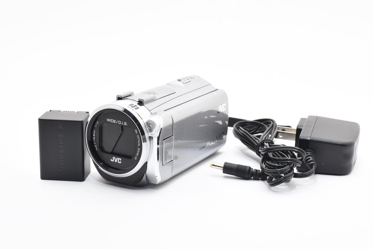★JVC ビクター ★JVC ハイビジョンメモリームービー GZ-E745-S シルバー 充電器・アダプター付き #726W057405