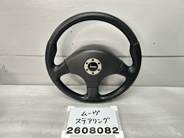 ムーヴ L902S ステアリング/ハンドル 純正 オプション MOMO ブラック レザー ダイハツ 希少 後期 L900S L910S RSXX 45102-97506-030 018448