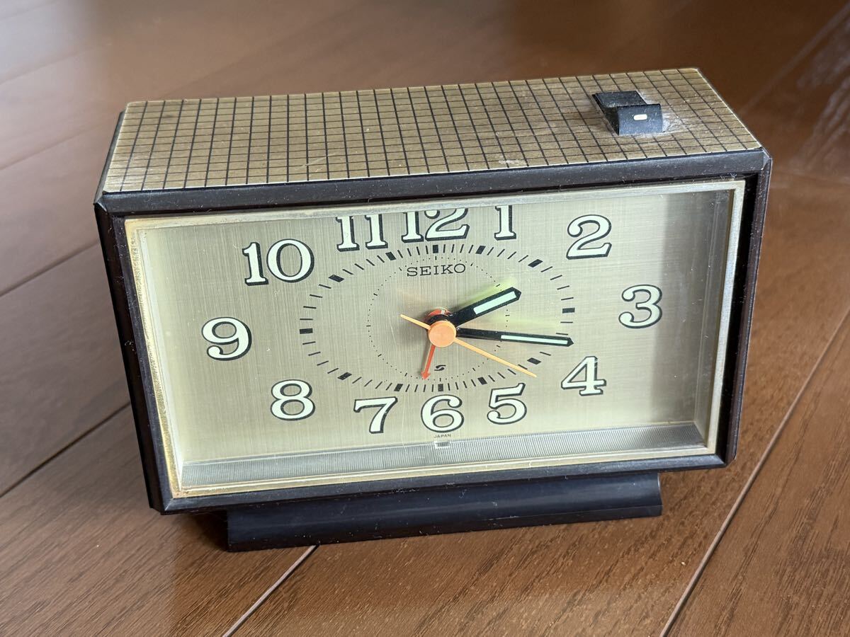【動作品】昭和レトロ　Seiko セイコー　目覚まし時計　ヴィンテージ
