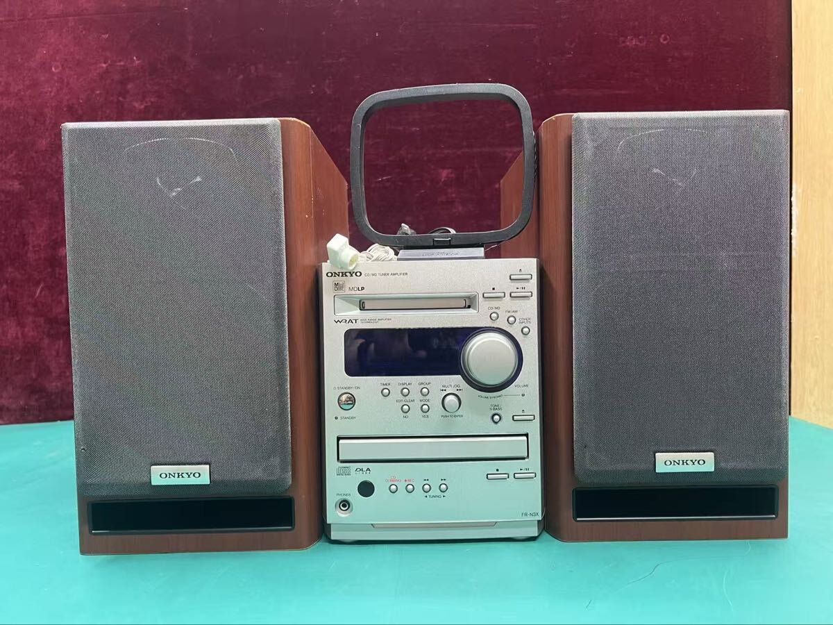 ONKYO オンキョー システムコンポ　FR-N3X/D-N7FX MD再生OK、AM/FM受信OK、CD動作不可　 (140s)