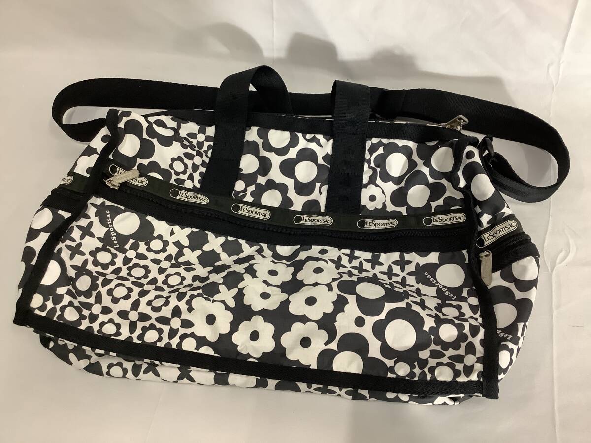 LeSportsac レスポートサック 花柄プリント ボストンバッグ　中古品　送料無料　1円〜【81-19.NT】