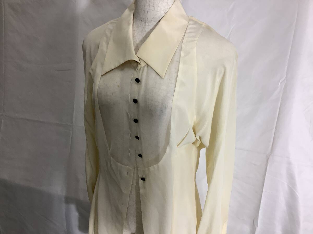 GIANFRANCO FERRE ジャンフランコ・フェレ 変形デザイン シアーシャツブラウス(レディース)　中古品　送料無料　1円〜【108-18.NT】