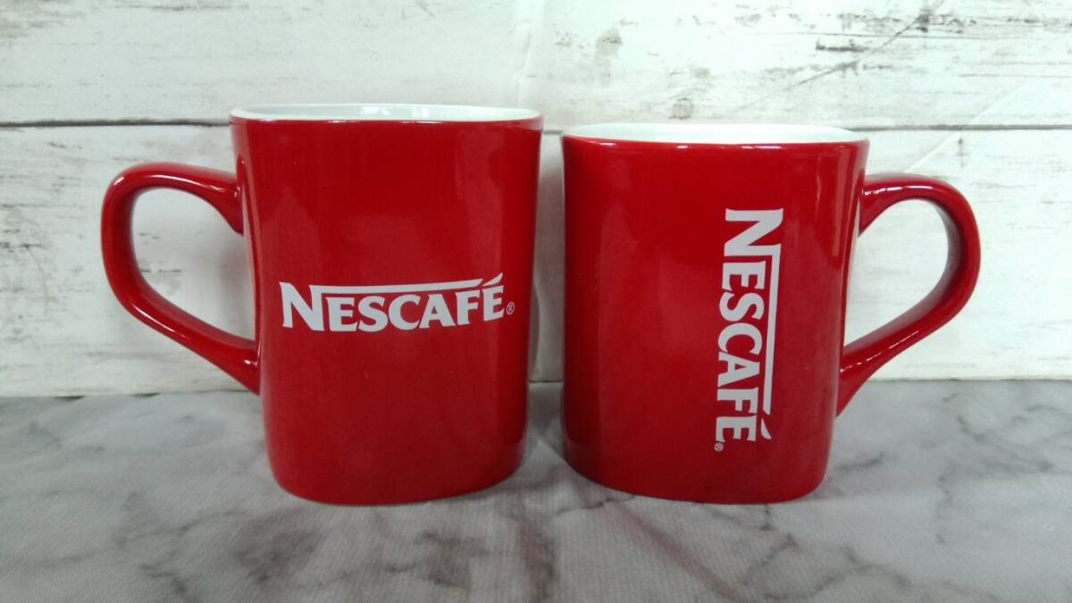 ●●●●NESCAFE●マグカップ●2個●赤マグ●タテロゴ●ヨコロゴ●食器●ネスカフェ●非売品●●●●