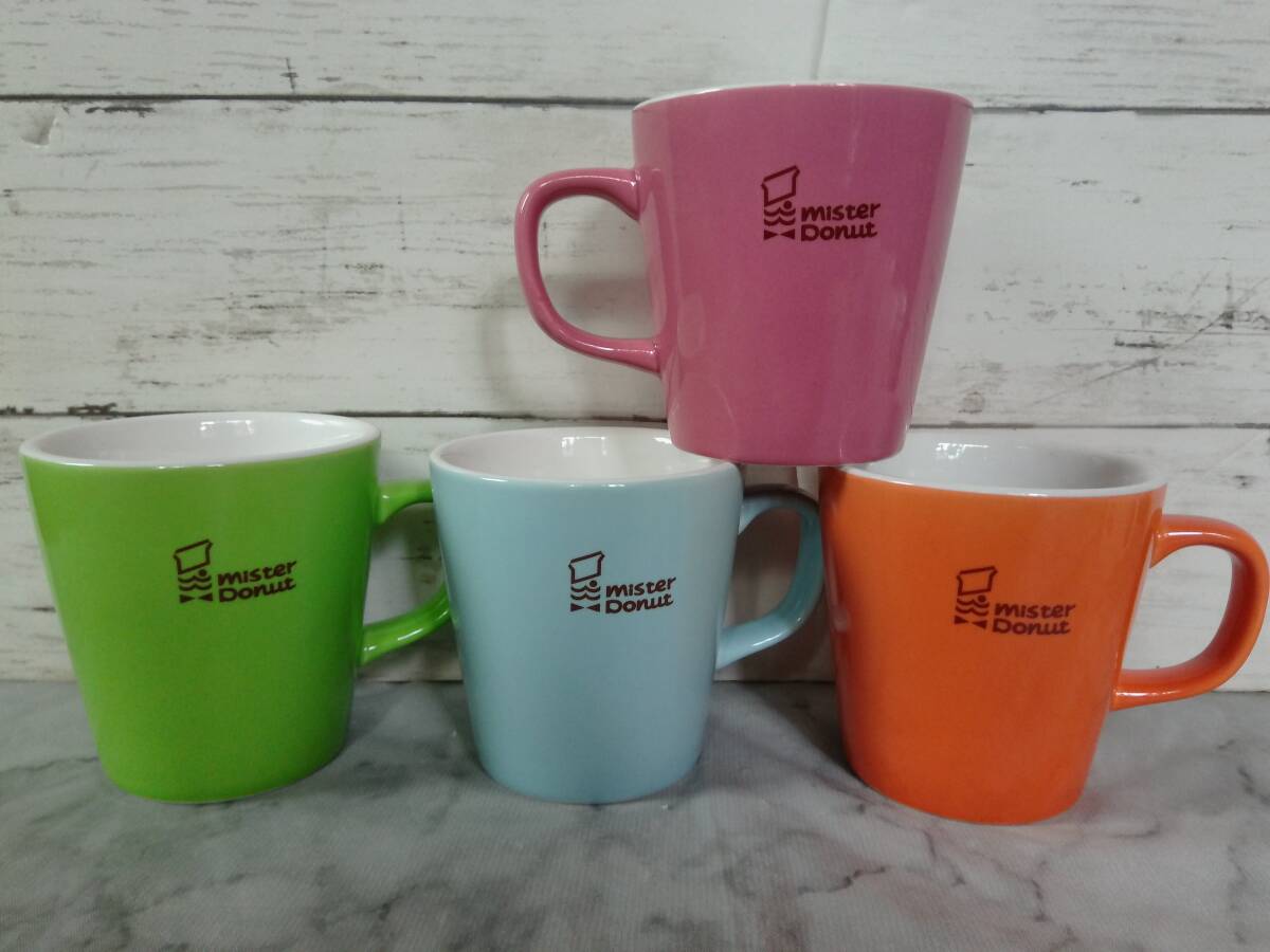 ●●●●ミスド●マグカップ●4種●フルコンプ●カラフル●食器●ドーナツ●非売品●●●●