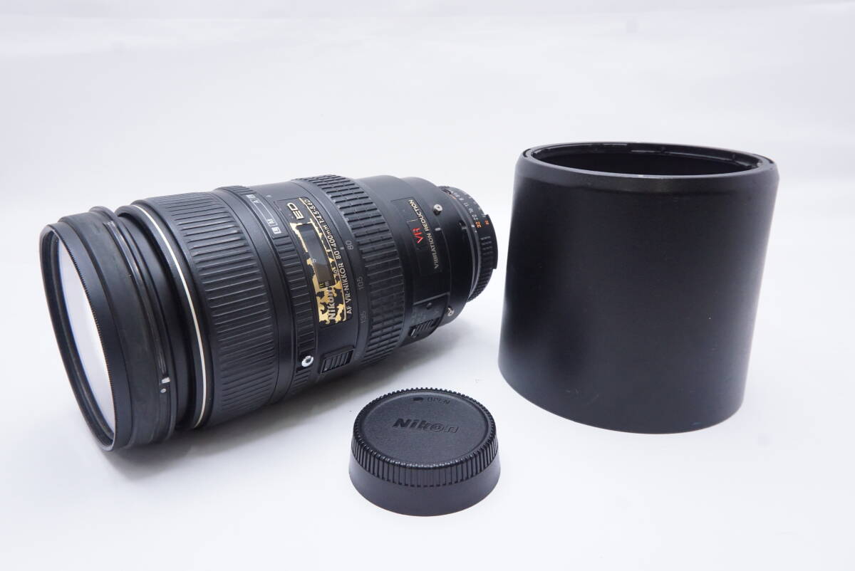○Nikon ニコン AF VR-NIKKOR 80-400mm F4.5-5.6D ED （後キャップ、フィルター、フード付）ジャンク品