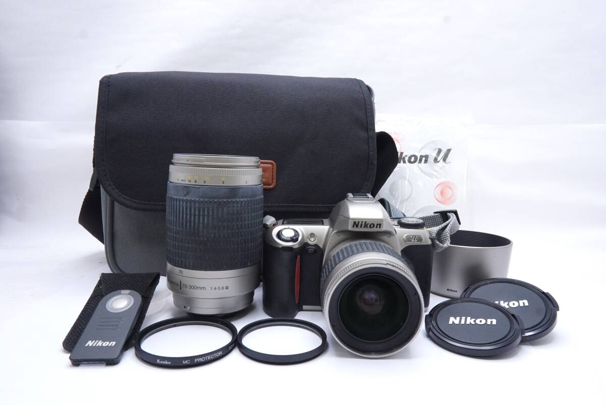 ☆Nikon ニコン u /AF NIKKOR 28-80mm F3.3-5.6 G / 70-300mm F4-5.6 G 一眼レフ フィルムカメラ(付属品多数)　ジャンク品