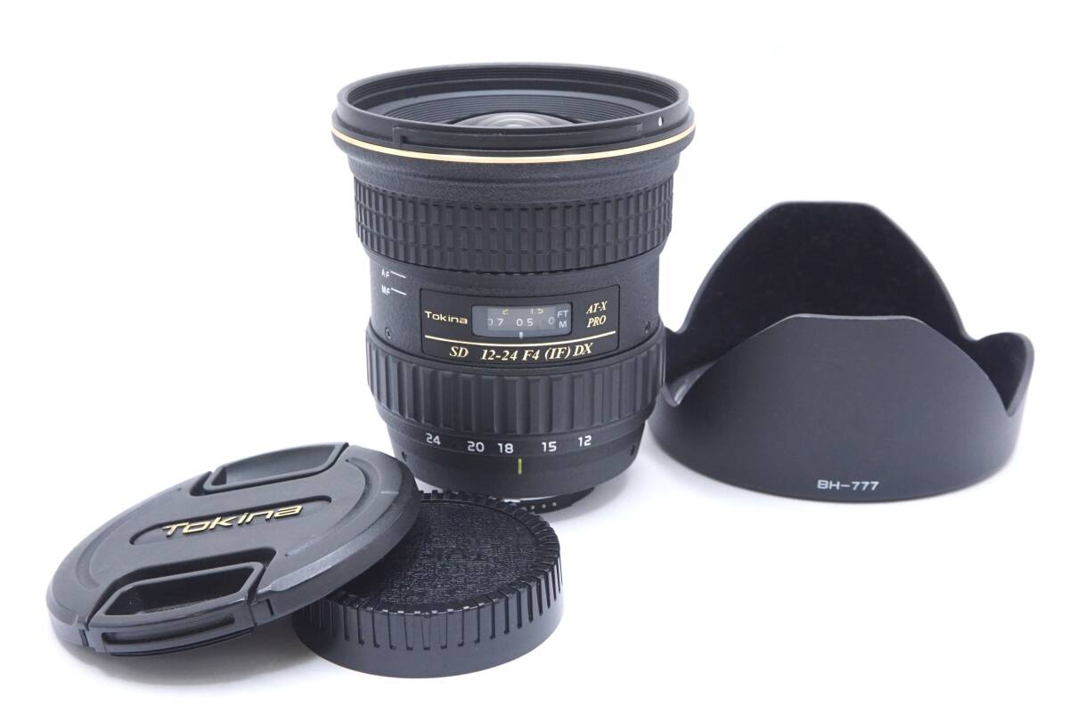 ▽Tokina トキナー AT-X PRO SD 12-24 F4 (IF) DX ニコン用 (前後キャップ・フード付) ジャンク品扱い