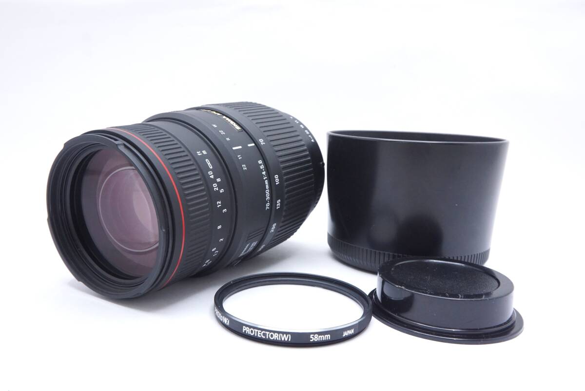 ☆SIGMA シグマ APO DG 70-300mm F4-5.6（キャップ・フード・フィルター付）訳あり