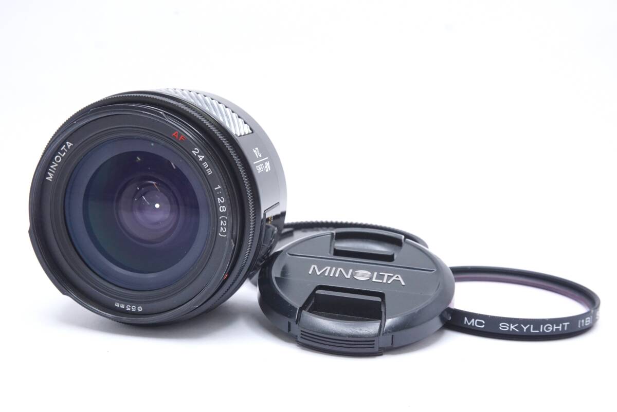 ☆MINOLTA ミノルタ AF 24mm F2.8 (22) （前後キャップ・フィルター付）訳あり