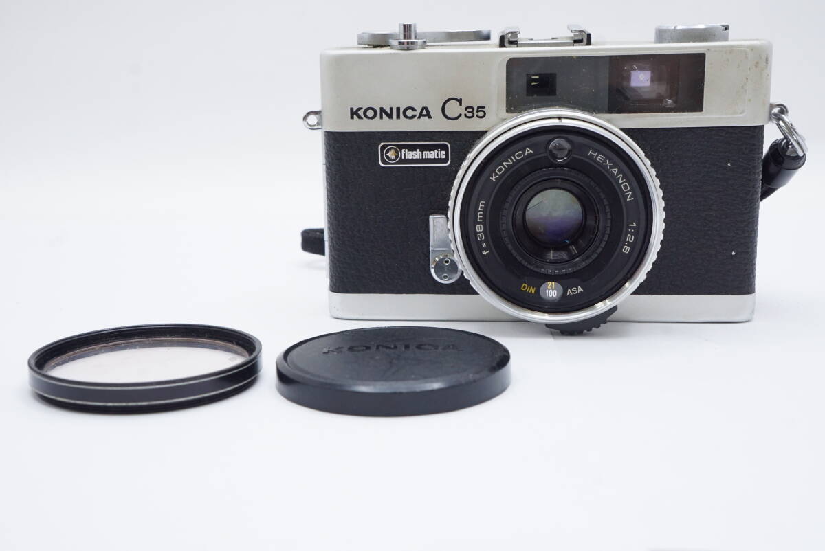 ○Konica コニカ C35 Flashmatic HEXANON 38mm F2.8（レンズキャップ付）訳あり