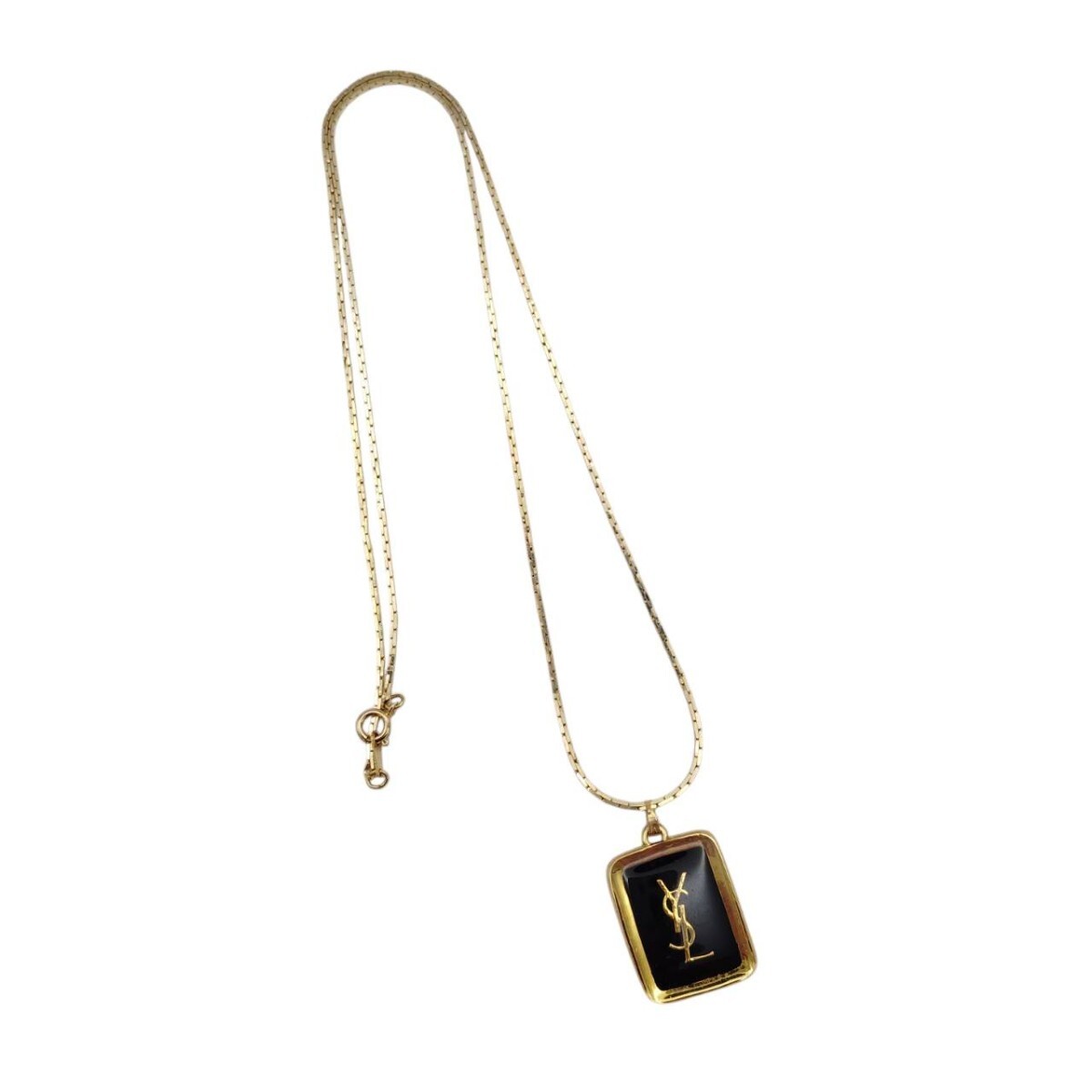 S-07267 Yves Saint Laurent イヴサンローラン YSL 重量 約14.3g ネックレス ペンダント ロゴ プレート ヴィンテージ 現状品 04