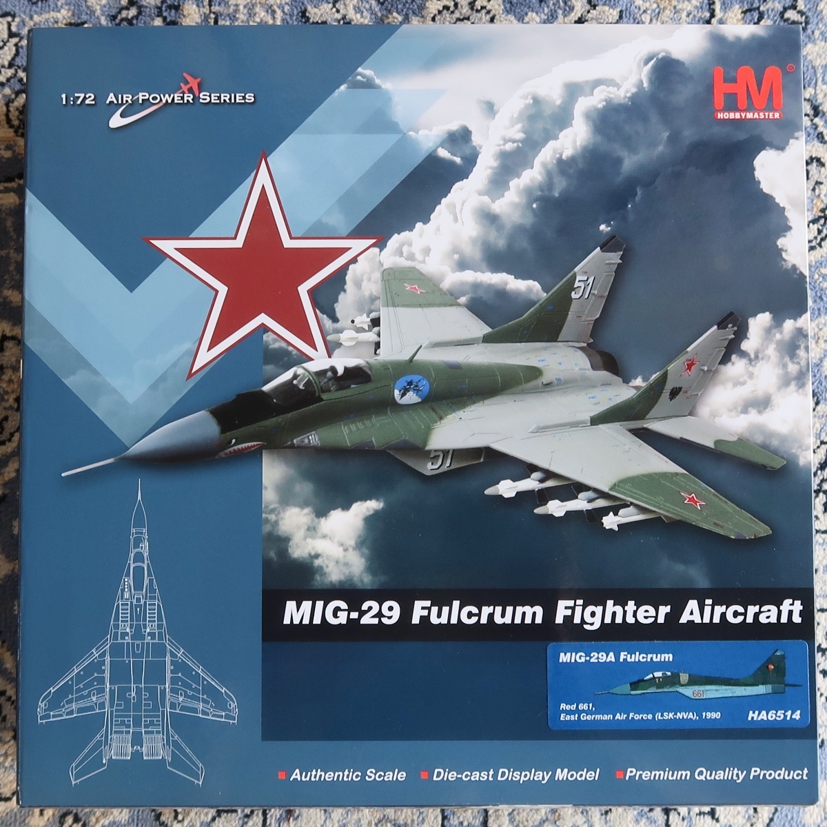 HM HOBBY MASTER ホビー・マスター 1:72 AIR POWER SERIES MIG-29A FULCRUM RED 661 LSK-NVA 1990 HA 6514 未組立 未開封品 040