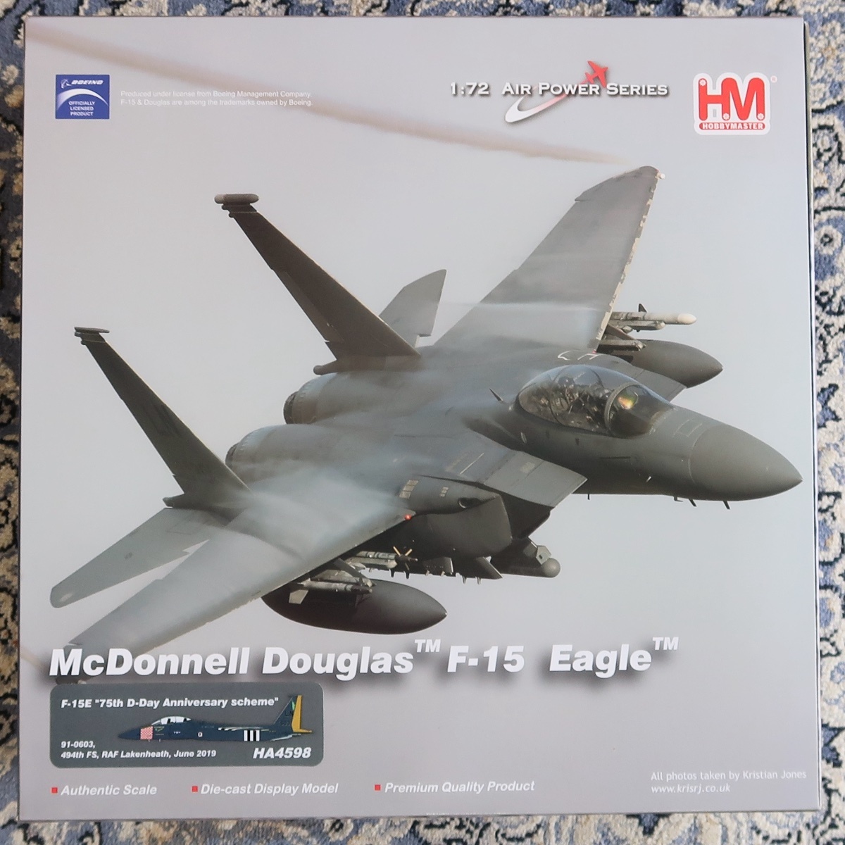 HM HOBBY MASTER ホビー・マスター 1:72 AIR POWER SERIES MCDONNELL DOUGLAS F-15E 75TH D-DAY HA 4598 未組立 未開封品 065