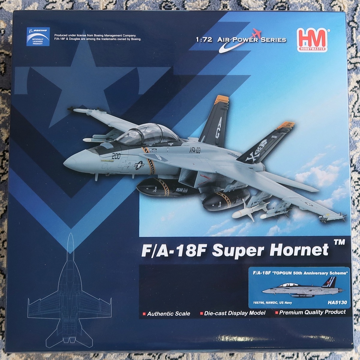 HM HOBBY MASTER ホビー・マスター 1:72 AIR POWER SERIES F/A-18A SUPER HORNET TOPGUN 50TH ANNIVERSARY HA 5130 未組立 未開封品 070