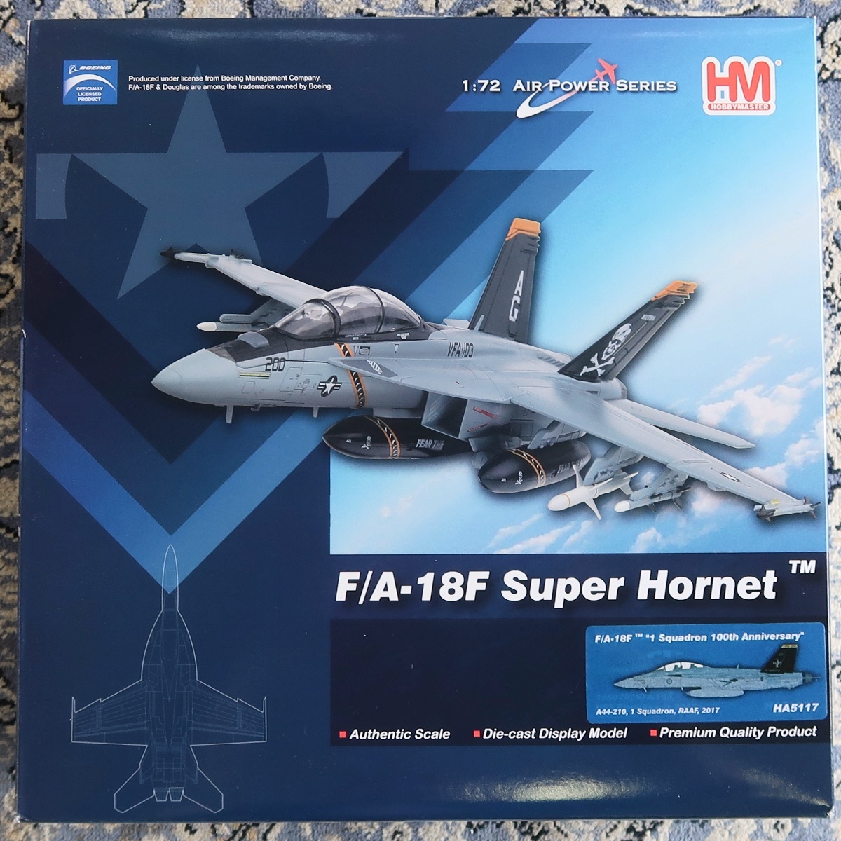HM HOBBY MASTER ホビー・マスター 1:72 AIR POWER SERIES F/A-18F SUPER HORNET 1 SQUADRON 100TH HA 5117 未組立 未開封品 071