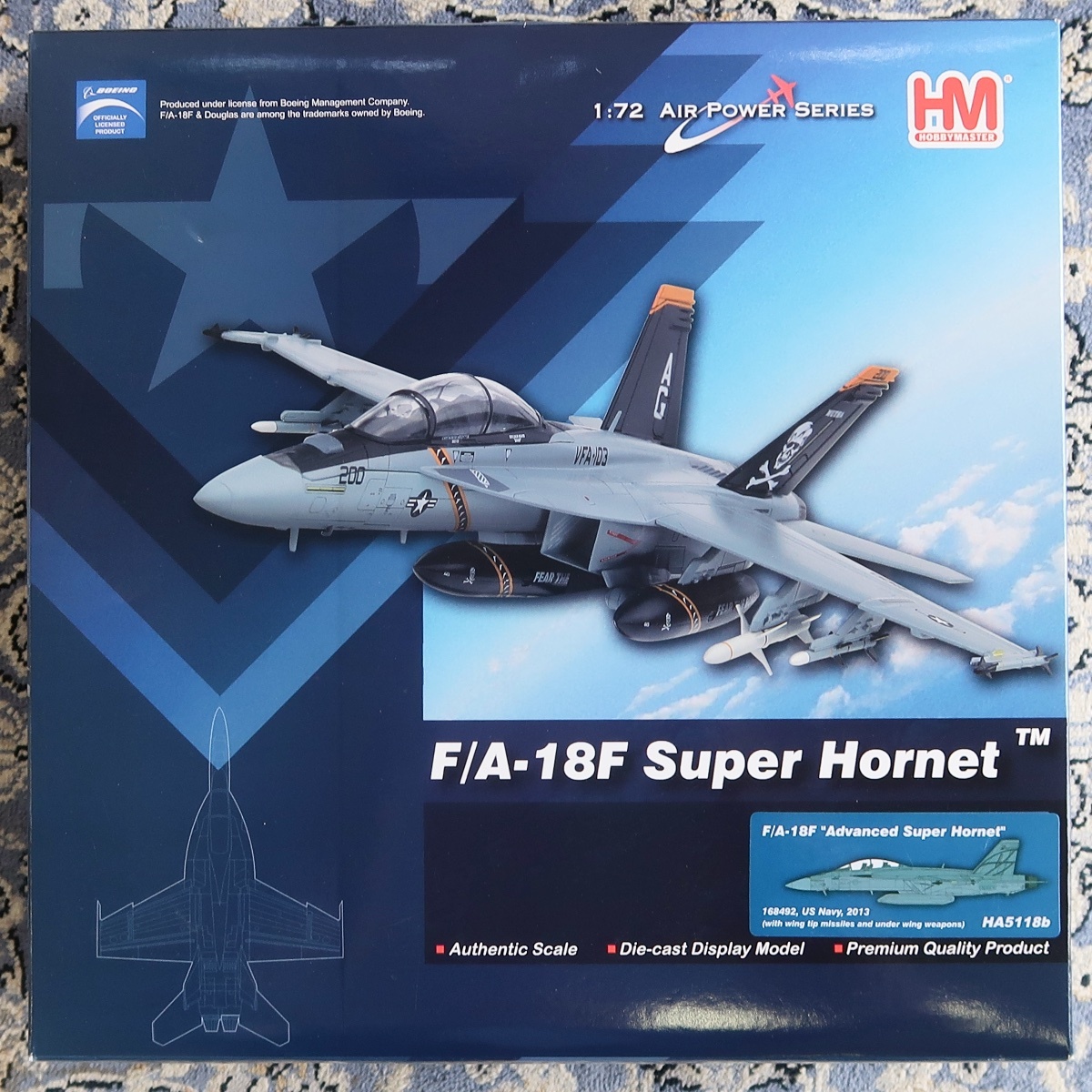 HM HOBBY MASTER ホビー・マスター 1:72 AIR POWER SERIES F/A-18F ADVANCED SUPER HORNET HA 5118B 未組立 未開封品 072