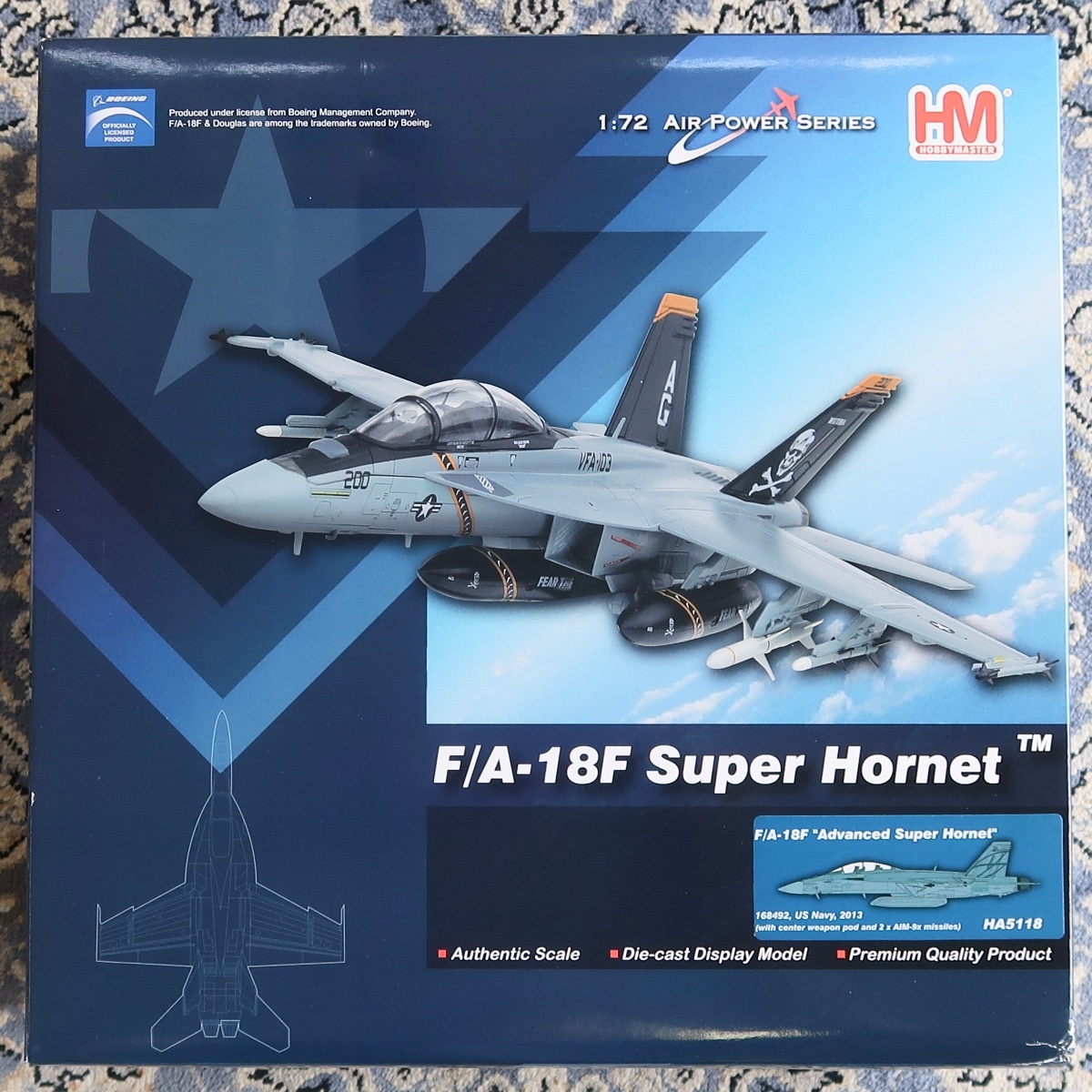 HM HOBBY MASTER ホビー・マスター 1:72 AIR POWER SERIES F/A-18F ADVANCED SUPER HORNET 168492 US NAVY HA 5118 未組立 未開封品 074
