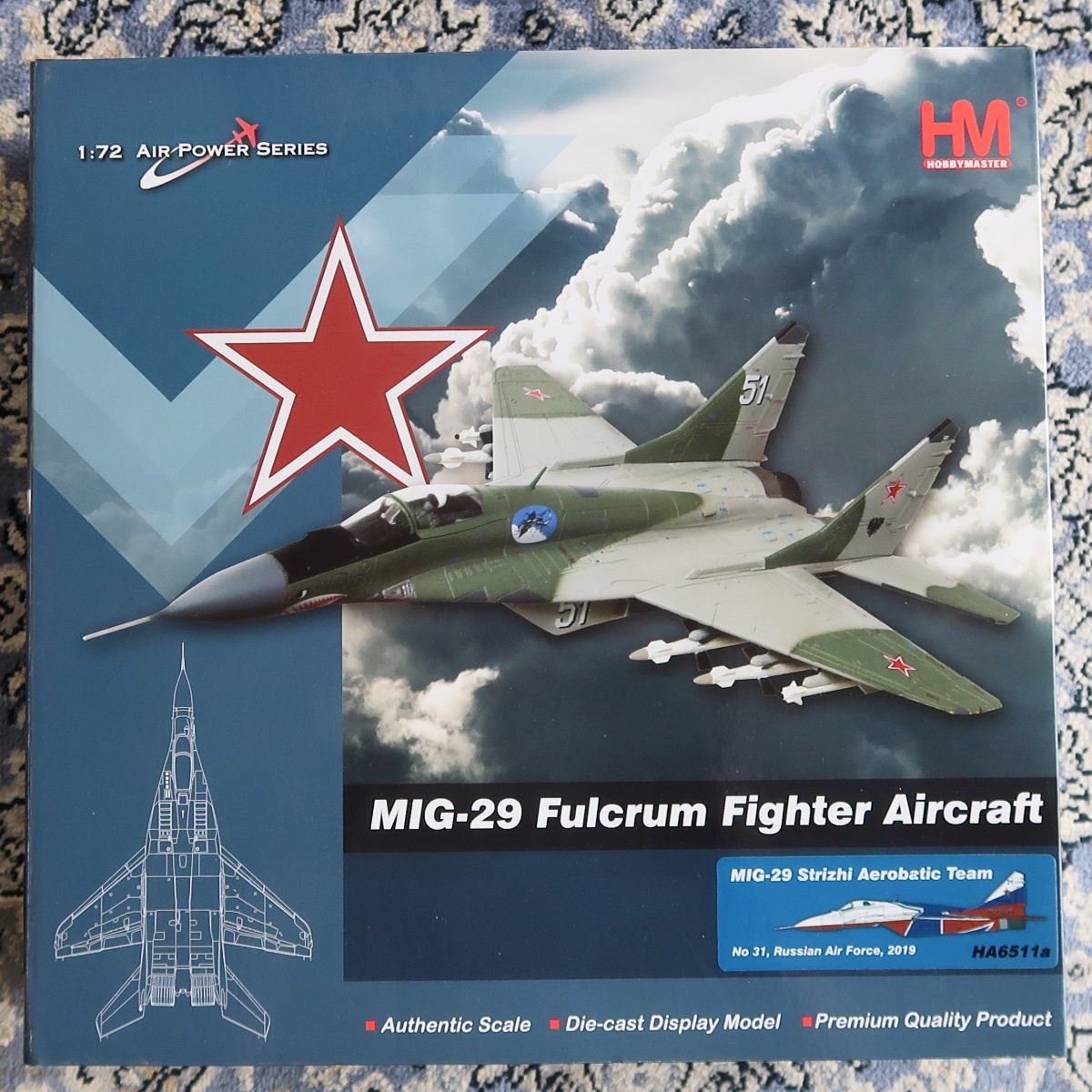 HM HOBBY MASTER ホビー・マスター 1:72 AIR POWER SERIES MIG-29 FULCRUM STRIZHI AEROBATIC TEAM HA 6511A 未組立 未開封品 076