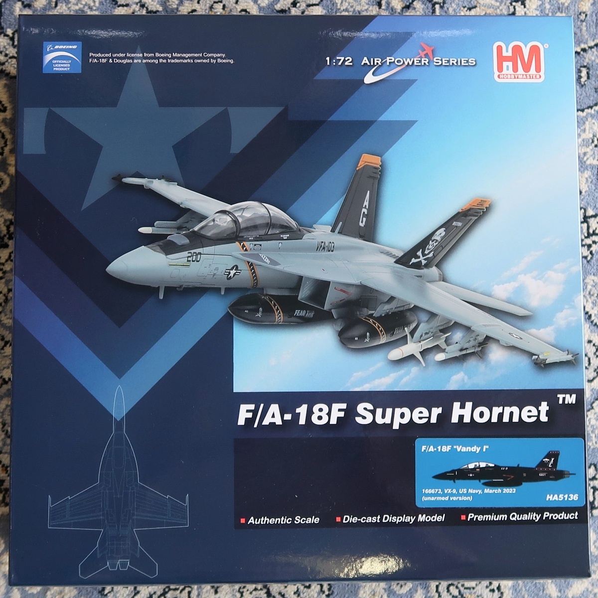 HM HOBBY MASTER ホビー・マスター 1:72 AIR POWER SERIES F/A-18F SUPER HORNET VANDY 1 VX-9 HA 5136 未組立 未開封品 083