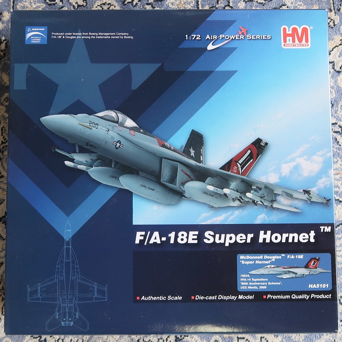 HM HOBBY MASTER ホビー・マスター 1:72 AIR POWER SERIES F/A-18E SUPER HORNET VFA-14 TOPHATTERS 90TH HA 5101 未組立 未開封品 087