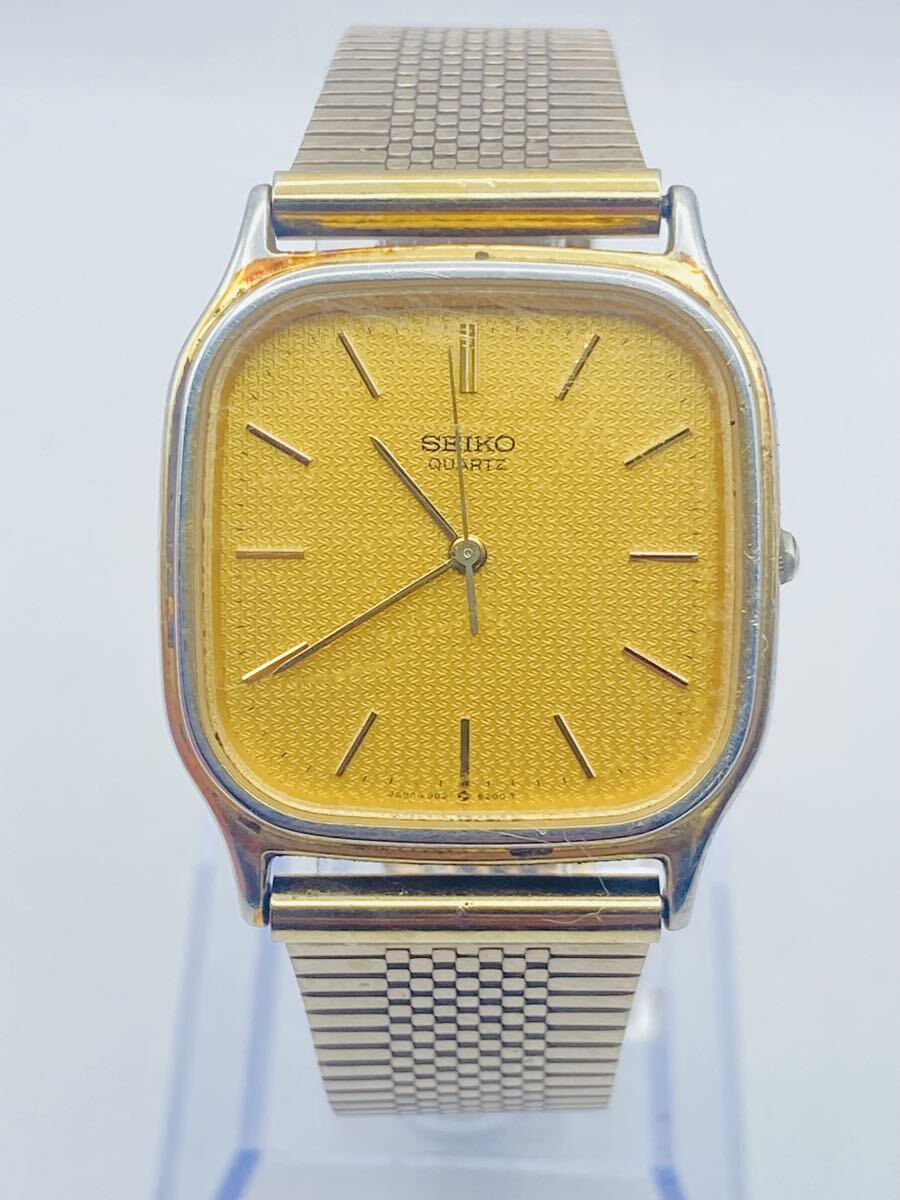 #97 SEIKO Quartz 9021-5160 ゴールド文字盤 スクエアケース ヴィンテージ クォーツ メンズ腕時計 30mm