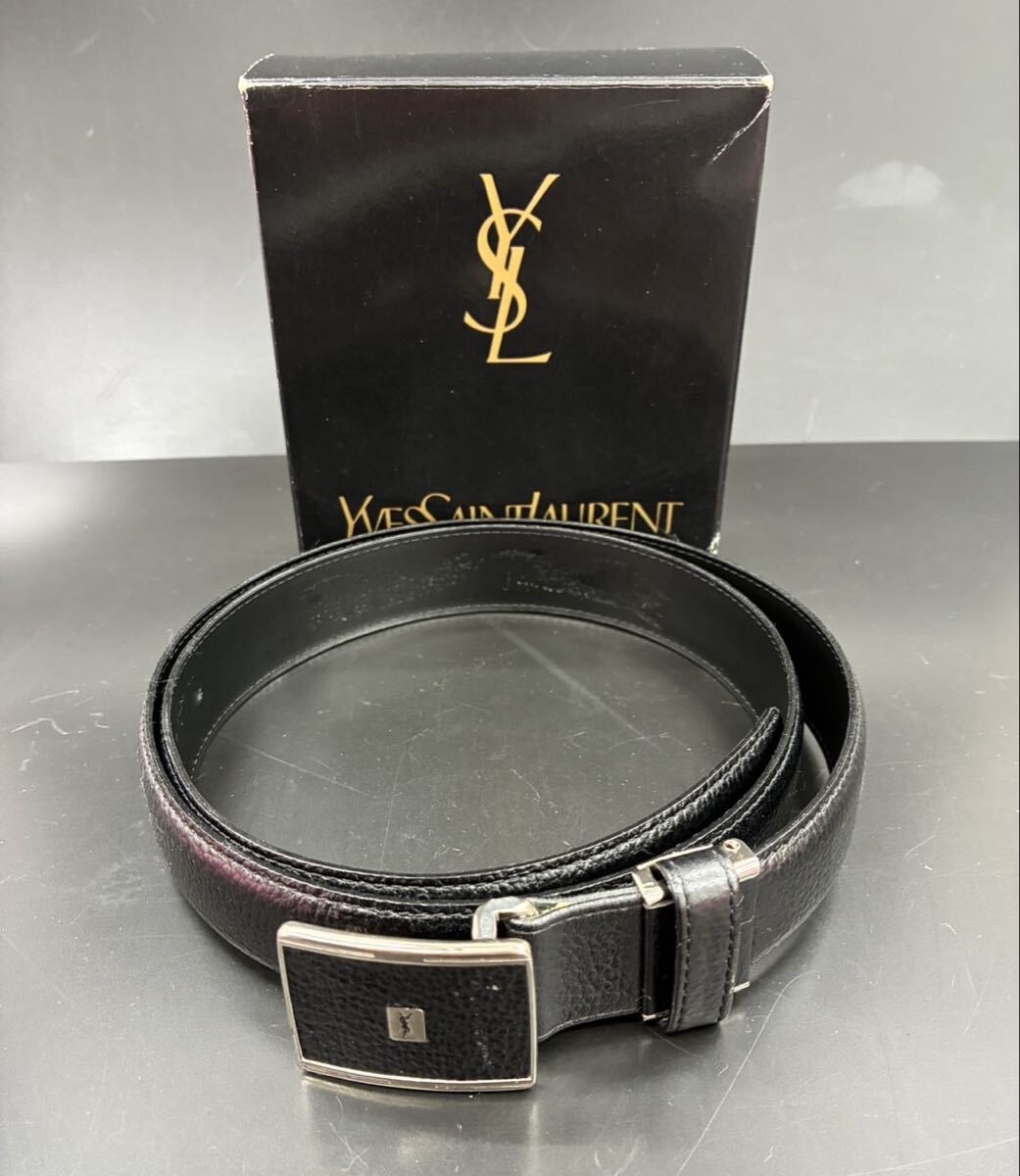 YSL YVES SAINT LAURENT イブサンローラン バックル ベルト ブラック サンローラン 1A2171