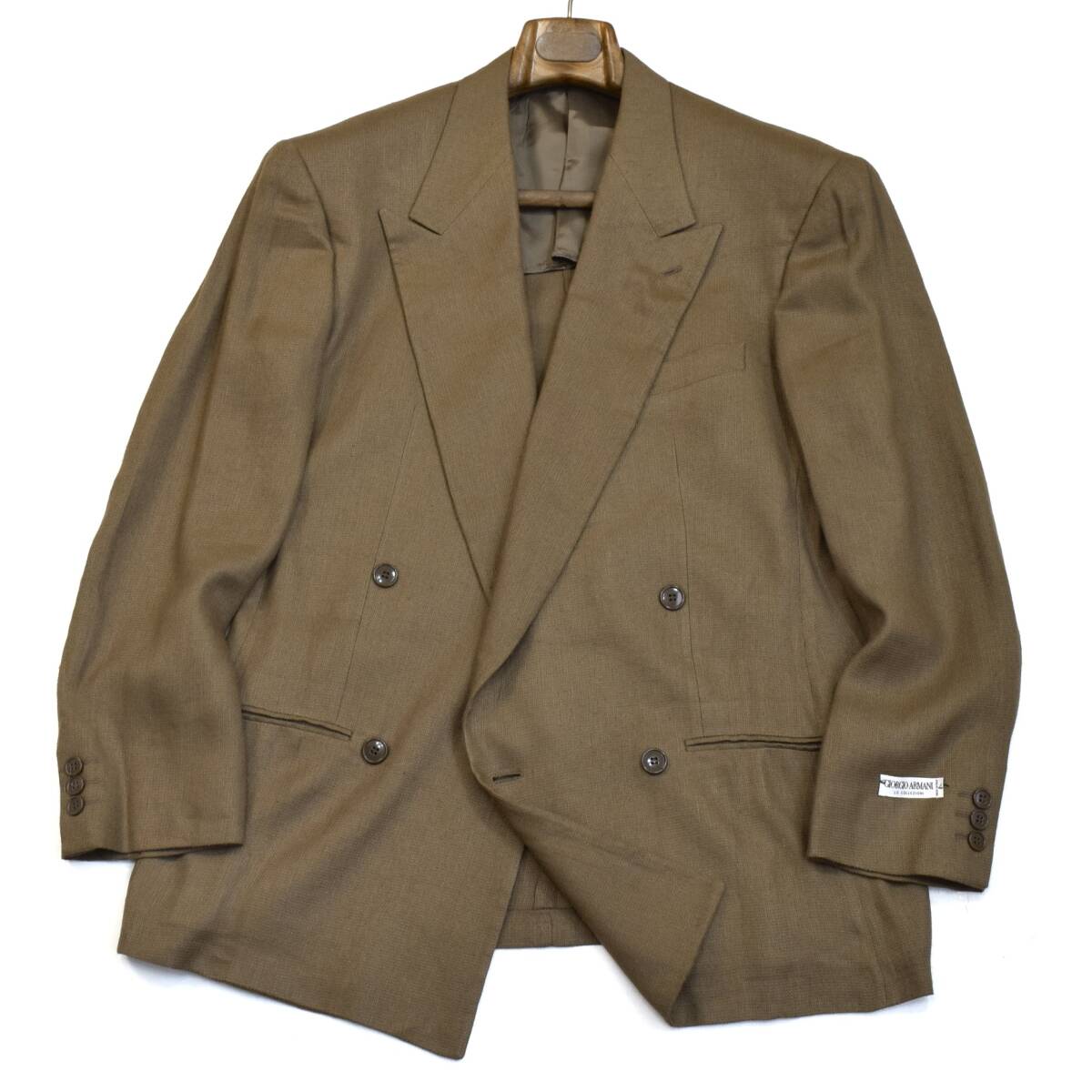 超幻級!!スペシャルアーカイヴ◎!!!最高級「GIORGIO ARMANI/ジョルジオ アルマーニ 」優雅にリネンを纏う 春夏 ダブル ジャケット 48 L〜XL