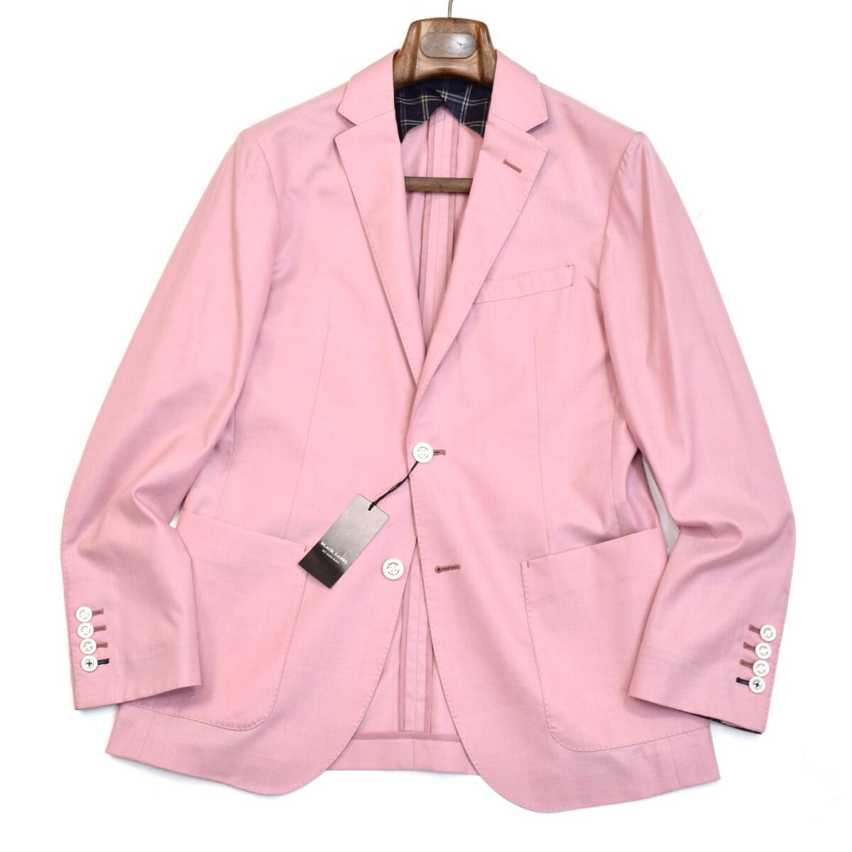 未使用品◎!!!最高級 BURBERRY/バーバリー「BLACK LABEL」爽やかなピンクカラー◎ 贅を極めた極上コットン＆シルク 春夏 ジャケット M 46