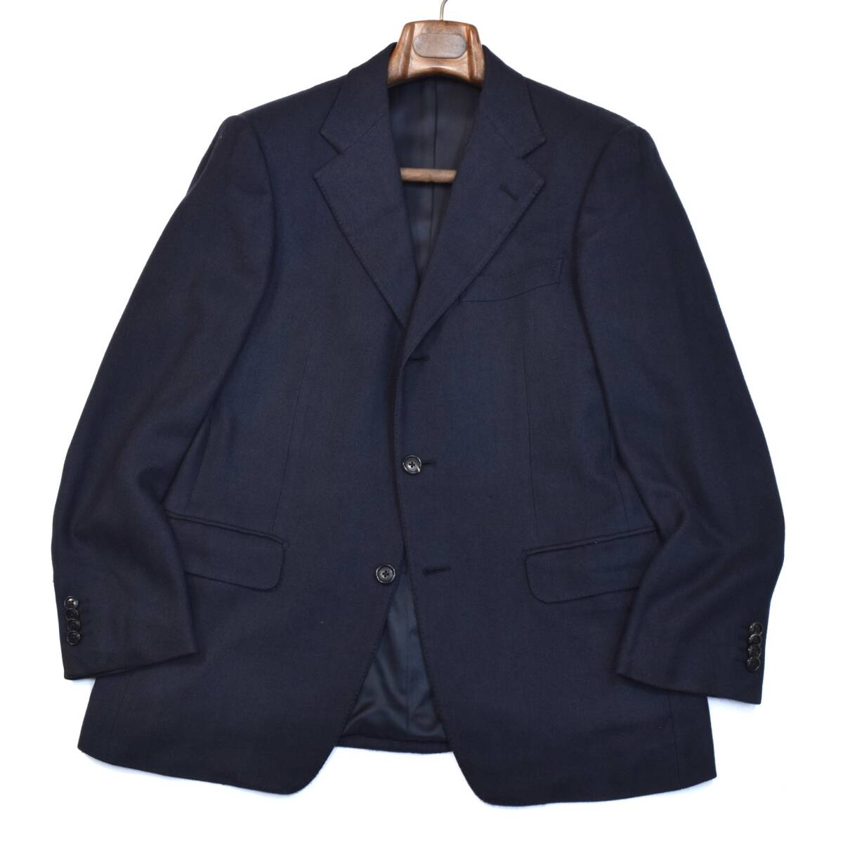化け物級!!贅を極めたカシミヤを纏う◎!!!最高峰「Ermenegildo Zegna/ゼニア」美麗な極上カシミヤツイードを纏う ネイビー ジャケット 46 M