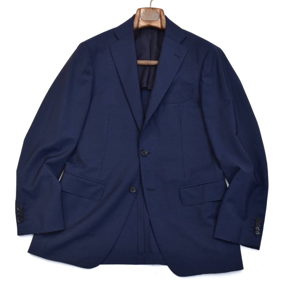 最高峰日本の匠◎!!!「RING JACKET/リングヂャケット」贅沢な清涼漂う艶なウール/モヘヤ豪華二者混合 ネイビー 紺 春夏 ジャケット 44 S