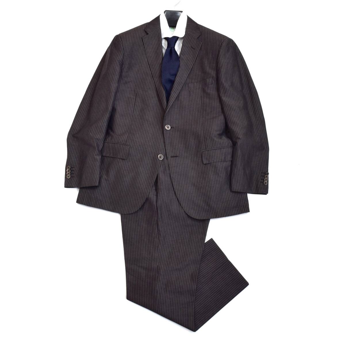 完全頂点!!クラシコ最高峰◎!!!【伊】CORNELIANI/コルネリアーニ 圧倒的クラス感漂う超豪華三者混合＆ストライプ柄 春夏 スーツ 52 XL程