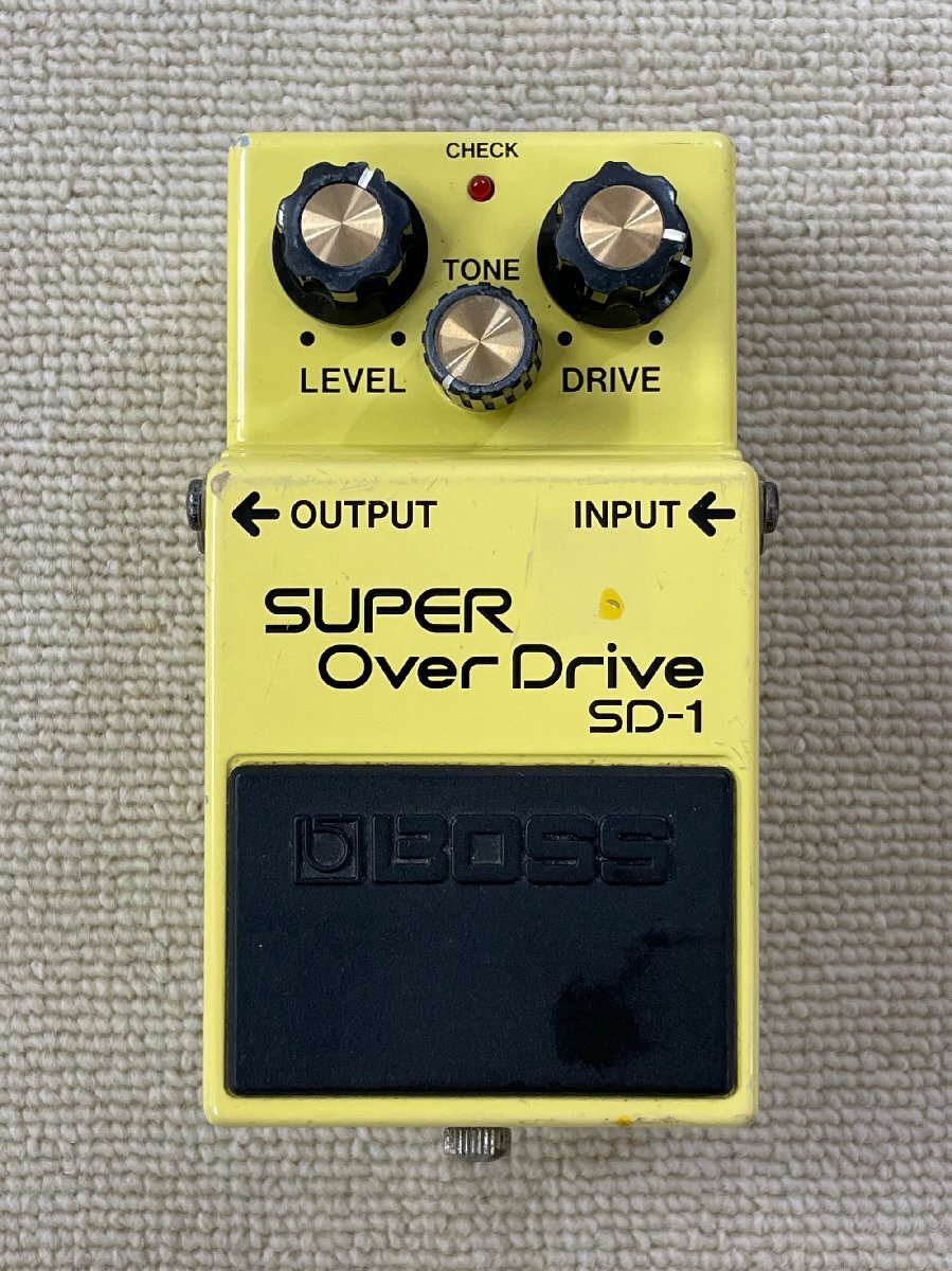 現状品 日本製 BOSS SD-1 SUPER OverDrive ACA電源 黒ラベル 銀ネジ 80年代 ヴィンテージ ボス スーパーオーバードライブ JAPAN MIJ
