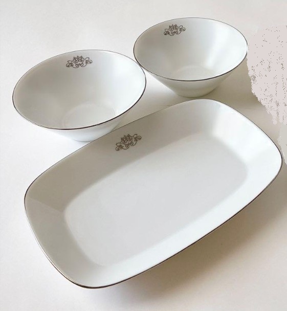 3点 日本製 白磁 ファンケル プレミアム「白磁スクエアプレート」「白磁ボウル」食器 皿 陶磁器 プレート ボウル 非売品 FANCL 30周年 30th