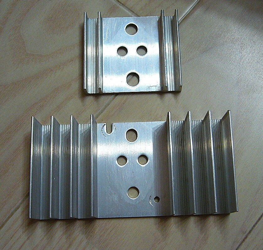 希少 2台セット パワートランジスタ 1個用 アルミ ヒートシンク シルバー ① 100mm x 50mm x t20mm　② 52mm x 45mm x t10mm