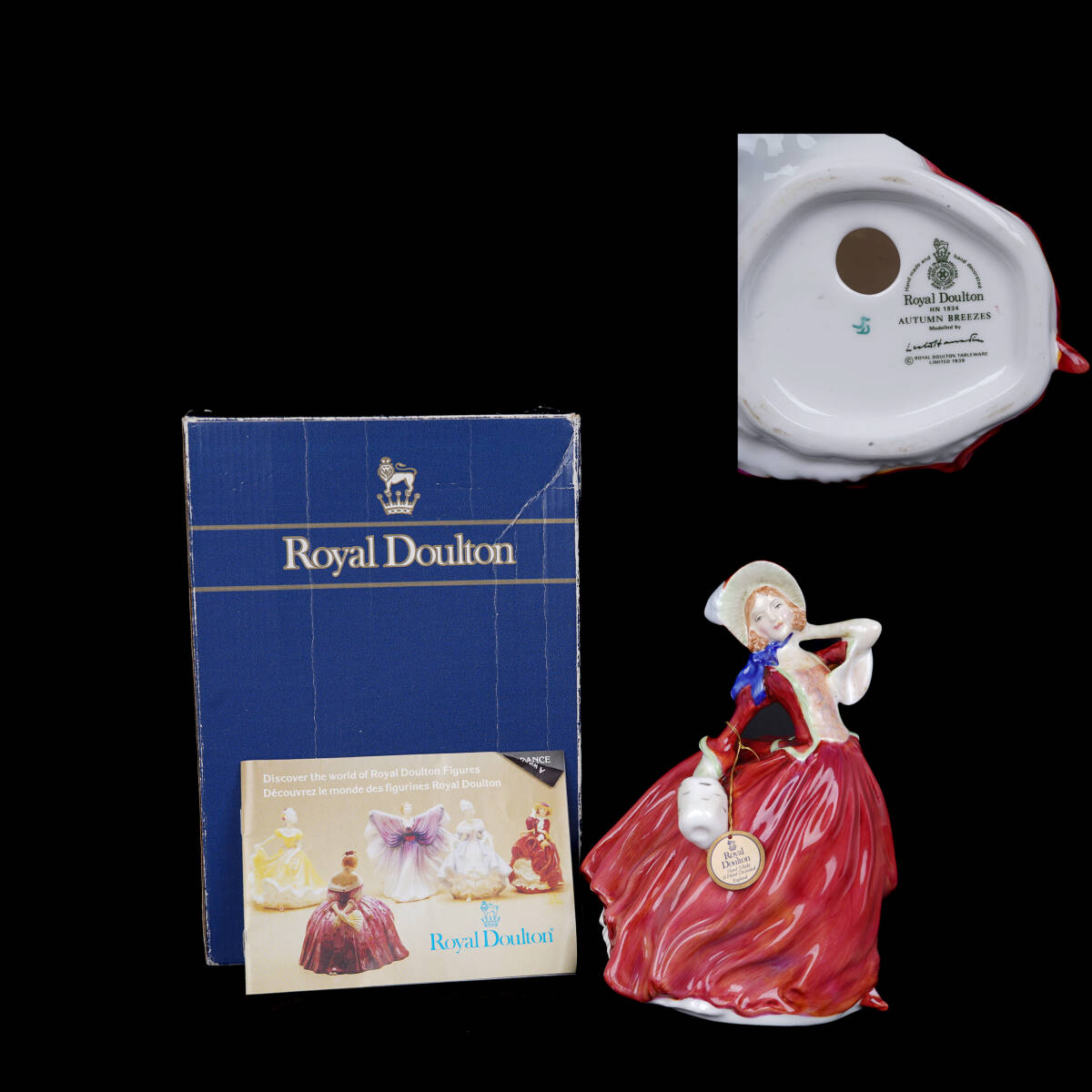 イギリス製 Royal Doulton ロイヤルドルトン 秋風 オリジナル箱付き ハンドペイント 置物 【HM260617-001】